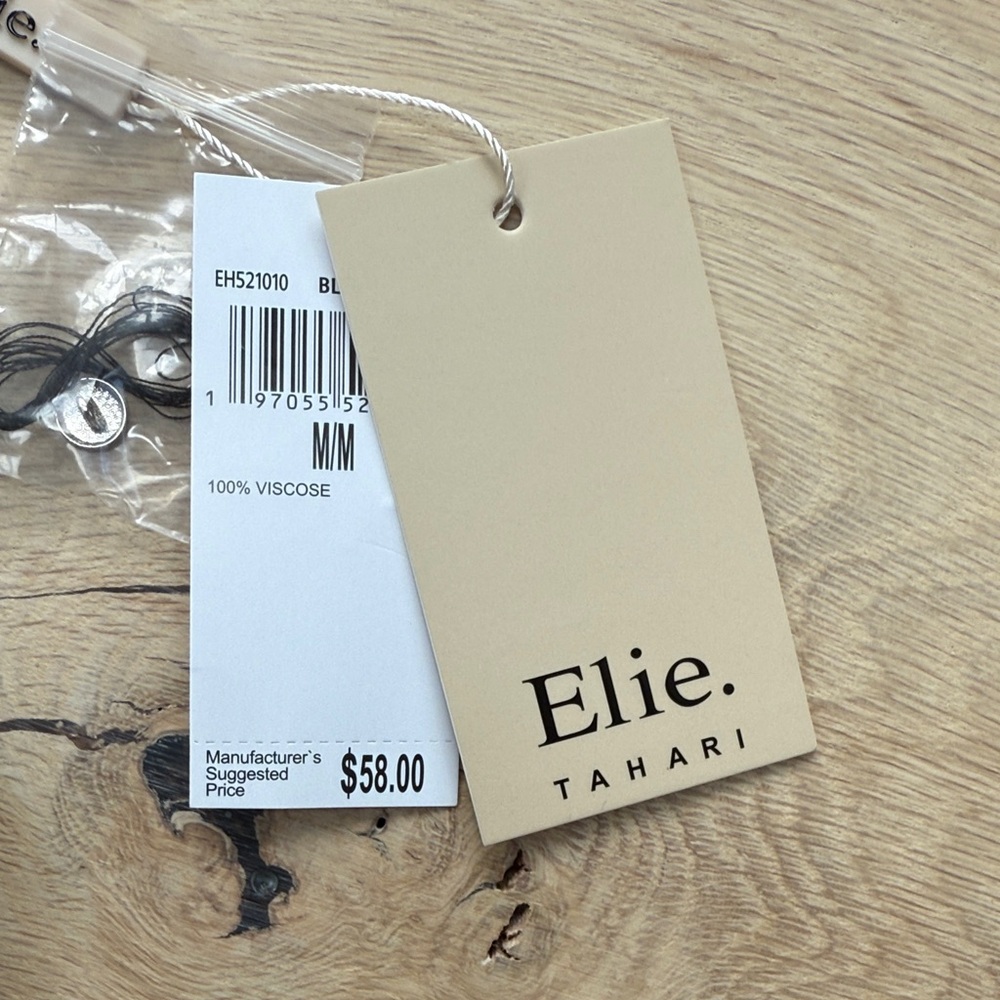 NWT! Elie Tahari Blue/Black Striped Knit Top - Picture 4 of 11